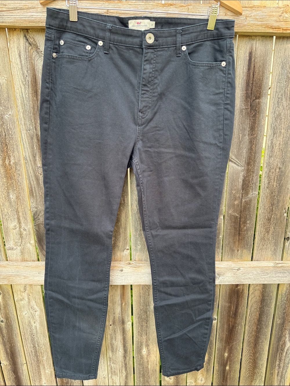 Vineyard Vines High Rise Skinny Jeans Size 31 Black Stretch Denim